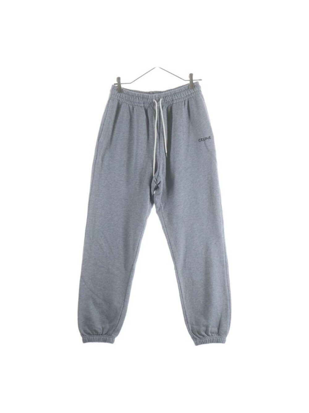 Celine Logo Embroidery Cotton Sweatshirt Pants Gray